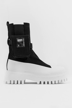 Bronx, Ghete Chelsea cu aspect masiv GROOV-Y, Negru/Alb, 40 Bronx, Ghete Chelsea cu aspect masiv GROOV-Y, Negru/Alb, 40