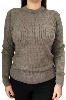 Pulover dama maro, cu aspect texturat, design clasic, stil casual, slim - Marimea M Pulover dama maro, cu aspect texturat, design clasic, stil casual, slim - Marimea M