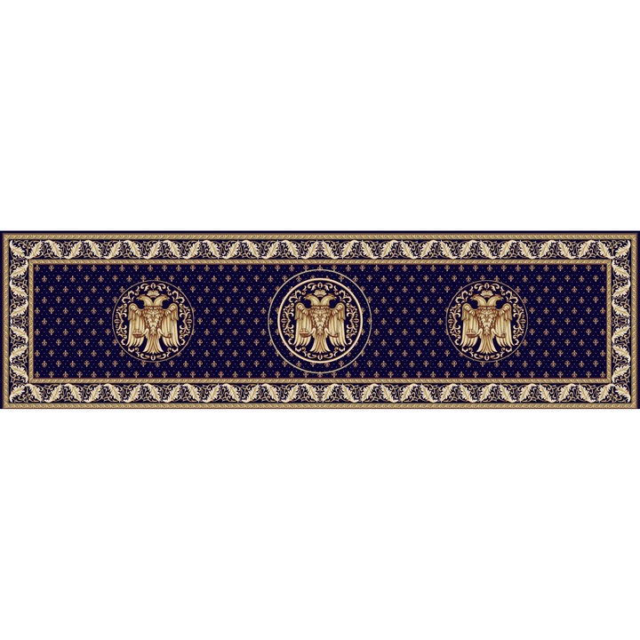 Covor bisericesc vulturi latimea 190cmx670m, bleumarin