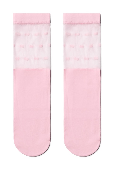 Sosete poliamida cu model buline, Conte Elegant Fantasy 19C-29CP, Roz, 36-39