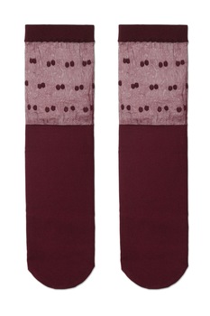 Sosete poliamida cu model buline, Conte Elegant Fantasy 19C-29CP, Bordo, 36-39 Sosete poliamida cu model buline, Conte Elegant Fantasy 19C-29CP, Bordo, 36-39