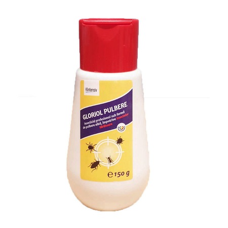 Insecticid pulbere/ otrava pentru combaterea gandacilor de bucatarie, puricilor, furnicilor, paianjenilor, capuselor, GLORIOL, 150 g