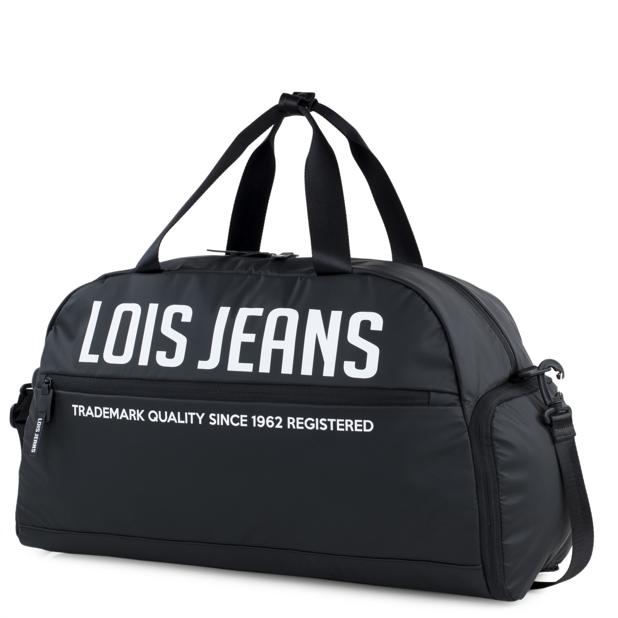 Geanta sport LOIS 307050, piele ecologica, 52x32x22 cm, neagra