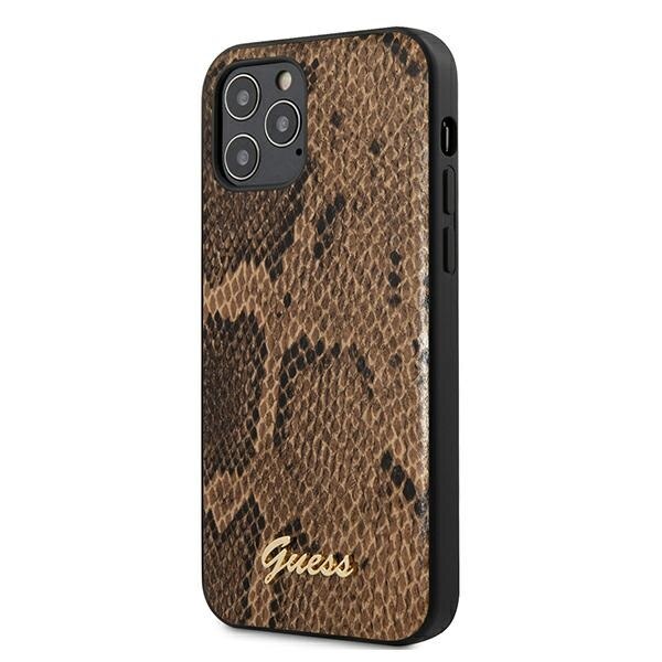 Husa iPhone 12 Pro Max Guess Script Python Collection Brown