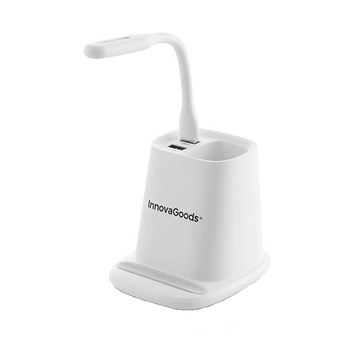Incarcator Wireless cu suport organizator si lampa LED, 5in1 USB Incarcator Wireless cu suport organizator si lampa LED, 5in1 USB