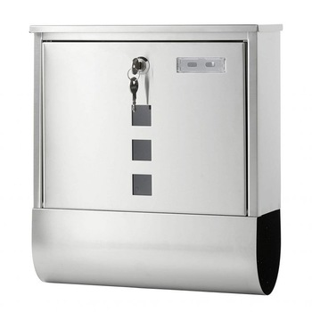 Cutie postala iMK®, din otel inoxidabil, rezistent la conditiile meteo, 3 ferestre de vizitare si suport articole publicitare, 33.5 x 30.5 x 9.6 cm Cutie postala iMK®, din otel inoxidabil, rezistent la conditiile meteo, 3 ferestre de vizitare si suport articole publicitare, 33.5 x 30.5 x 9.6 cm