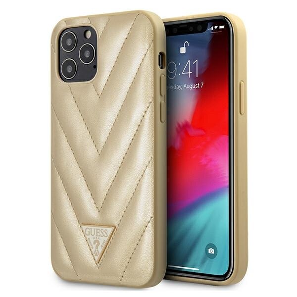 Husa iPhone 12 Pro Max Guess V-Quilted Collection Gold