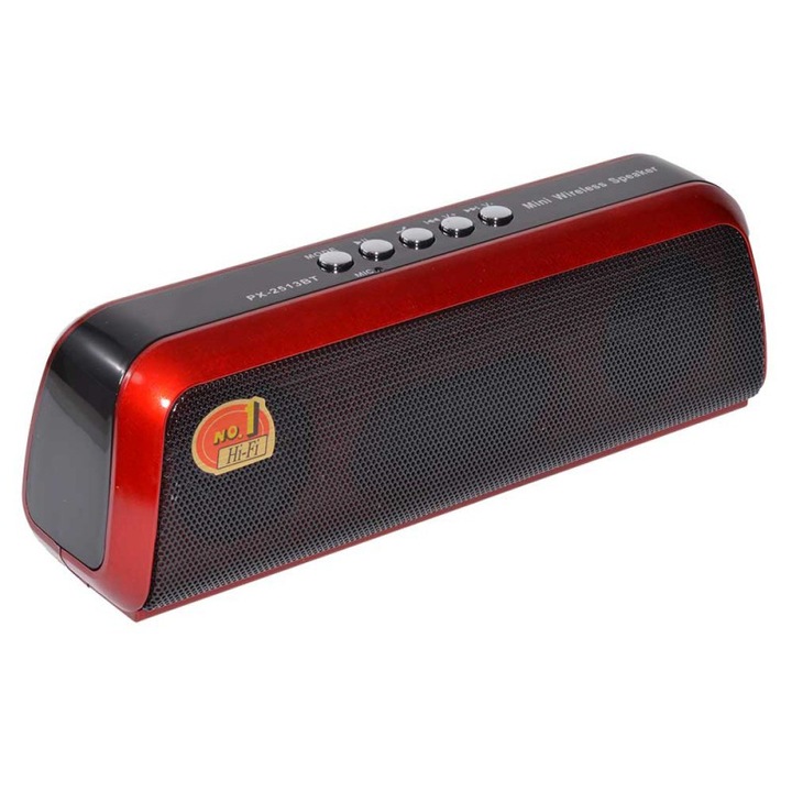 Boxa portabila elSales PX-2513BT cu Bluetooth, USB, MicroSD, Radio FM, rosu