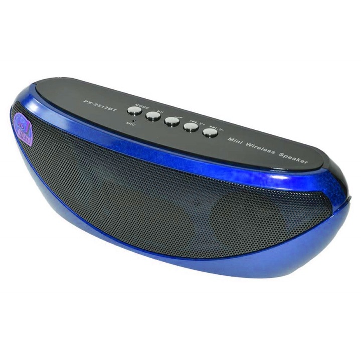 Boxa portabila elSales PX-2512BT cu Bluetooth, USB, MicroSD, Radio FM, albastru