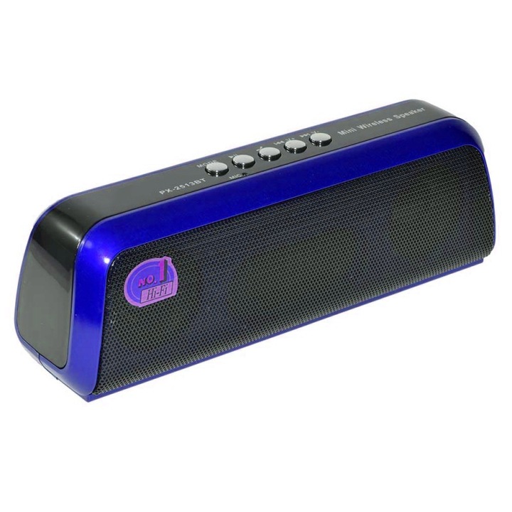 Boxa portabila elSales PX-2513BT cu Bluetooth, USB, MicroSD, Radio FM, albastru