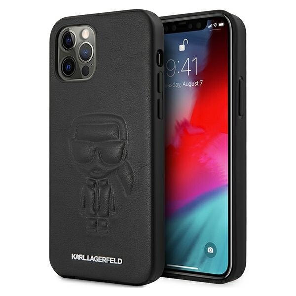 Husa iPhone 12 / 12 Pro Karl Lagerfeld Ikonik Outline Black