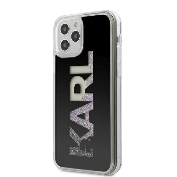 Husa iPhone 12 / 12 Pro Karl Lagerfeld Logo Glitter Black