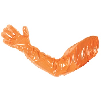 Manusi polietilena ldpe, portocalii, 25 m, lungime 90cm, 100buc/set Manusi polietilena ldpe, portocalii, 25 m, lungime 90cm, 100buc/set