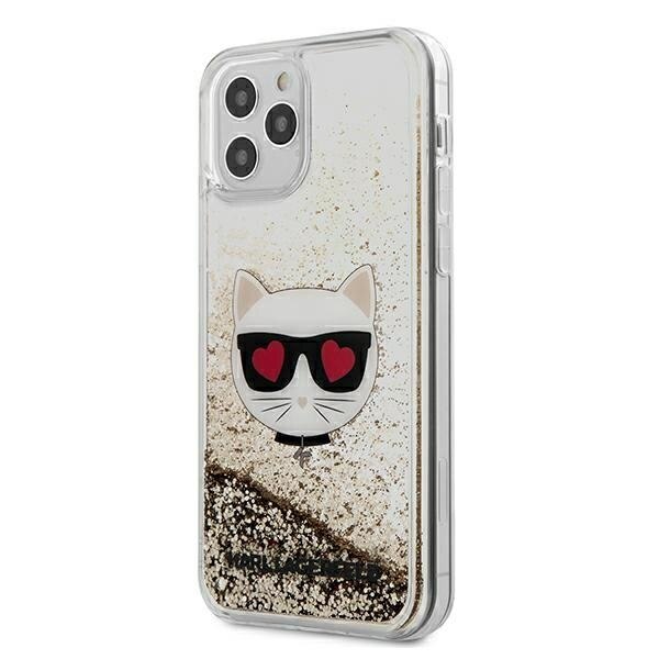 Husa iPhone 12 Pro Max Karl Lagerfeld Liquid Glitter Choupette Gold