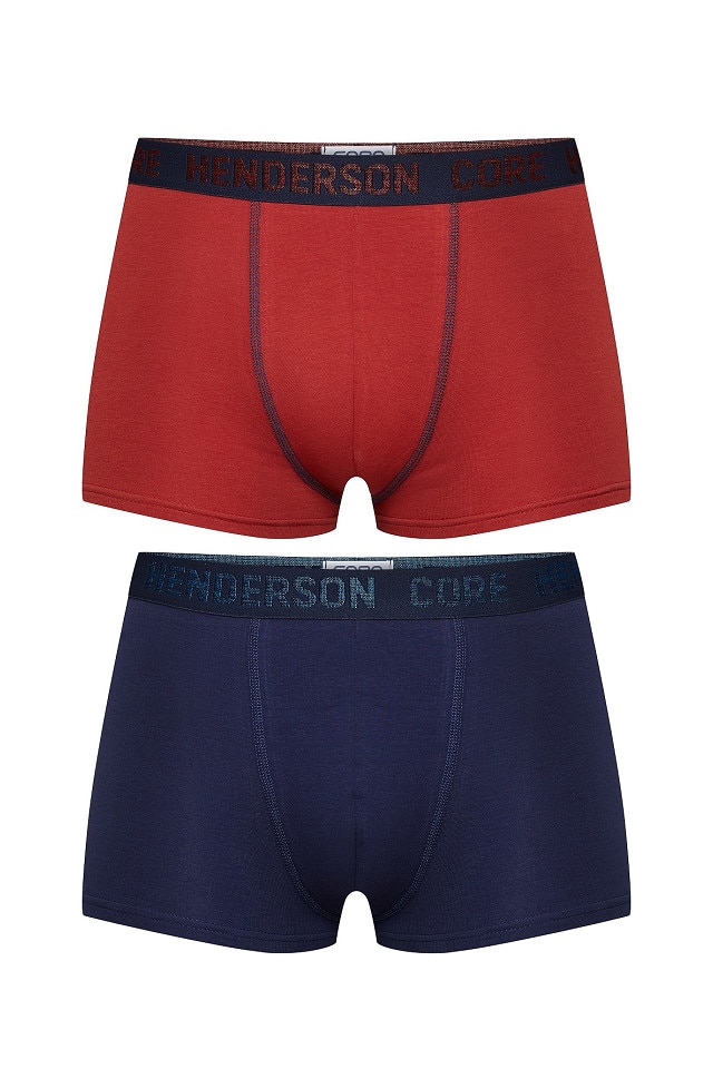 Set 2 perechi de boxeri pentru barbati, Henderson Option 2, Rosu/Bleumarin