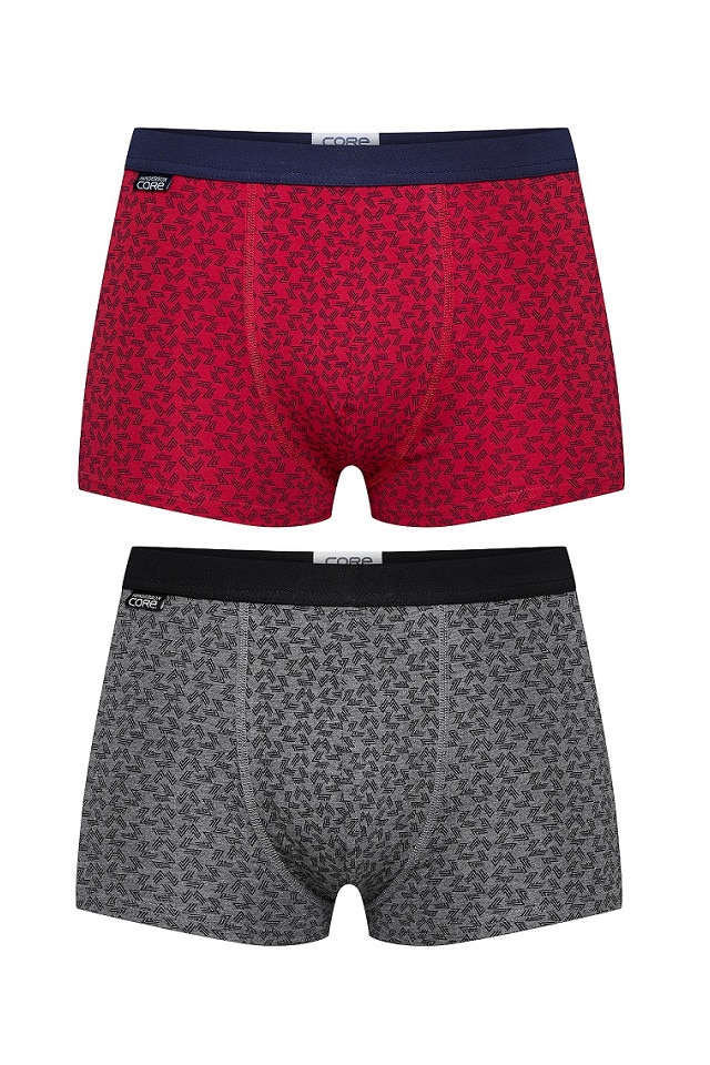 Set 2 perechi de boxeri pentru barbati, Henderson Oryx, Rosu/Gri