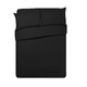 Set lenjerie 4 piese Metru Patrat, negru uni, compus din husa pentru pilota de 160/200, 2 fete perna, cearceaf saltea cu elastic 140/200
