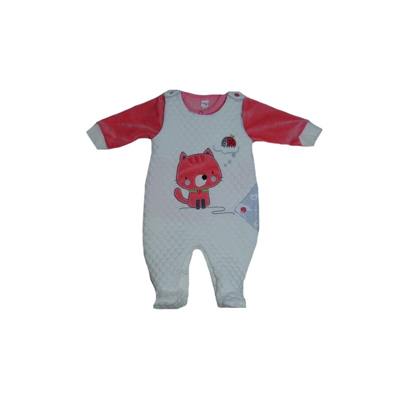 Compleu 2 piese salopeta si bluza pentru fete Koala 05-184, Alb, 80