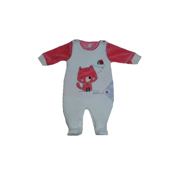 Compleu 2 piese salopeta si bluza pentru fete Koala 05-184, Alb, 80 Compleu 2 piese salopeta si bluza pentru fete Koala 05-184, Alb, 80