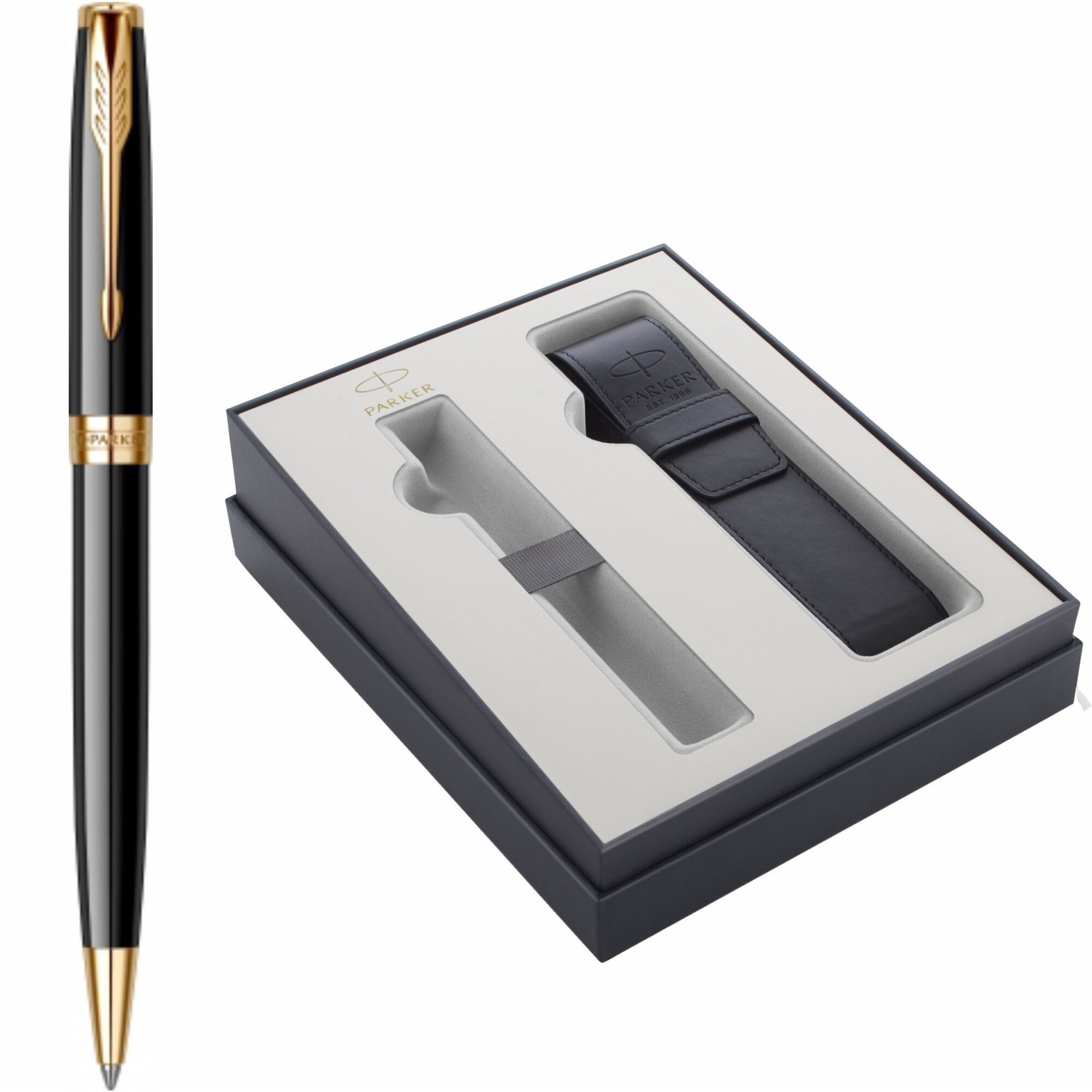 Pix Parker Sonnet Royal Black GT Personalizat prin Gravura Laser in Cutie cu Etui Parker Focus Collection