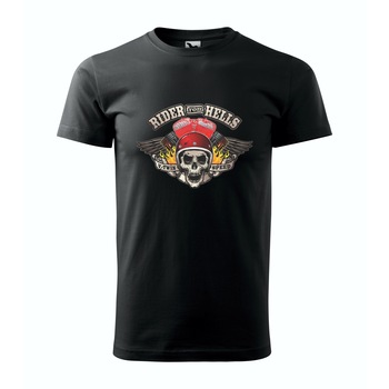 Tricou negru barbati pentru motociclisti, bikeri, Rider from Hell, marime XL