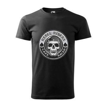 Tricou negru barbati pentru motociclisti, bikeri, Rebel Riders, marime S Tricou negru barbati pentru motociclisti, bikeri, Rebel Riders, marime S