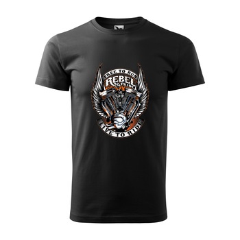Tricou negru barbati pentru motociclisti, bikeri, Rebel Pride, marime XS Tricou negru barbati pentru motociclisti, bikeri, Rebel Pride, marime XS