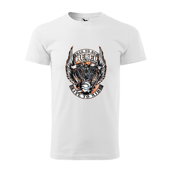 Tricou alb barbati pentru motociclisti, bikeri, Rebel Pride, marime XS Tricou alb barbati pentru motociclisti, bikeri, Rebel Pride, marime XS