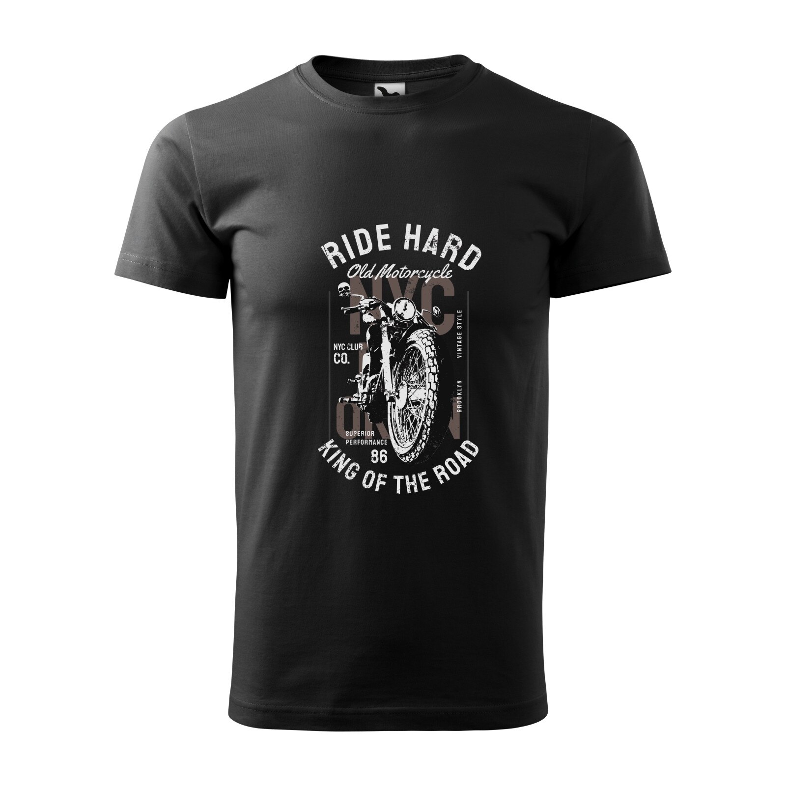 Tricou negru barbati pentru motociclisti, bikeri, Ride Hard Old Motorcycles, marime M