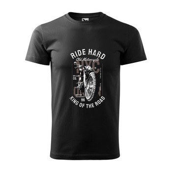 Tricou negru barbati pentru motociclisti, bikeri, Ride Hard Old Motorcycles, marime XS Tricou negru barbati pentru motociclisti, bikeri, Ride Hard Old Motorcycles, marime XS