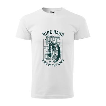 Tricou alb barbati pentru motociclisti, bikeri, Ride Hard Old Motorcycles, marime M Tricou alb barbati pentru motociclisti, bikeri, Ride Hard Old Motorcycles, marime M