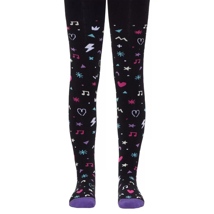 Ciorapi flausati pentru copii din bumbac Sof-Tiki 518, Conte Elegant, Negru