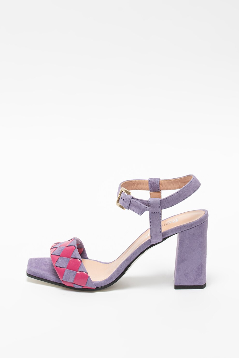 Pollini, Sandale de piele si piele intoarsa cu toc inalt