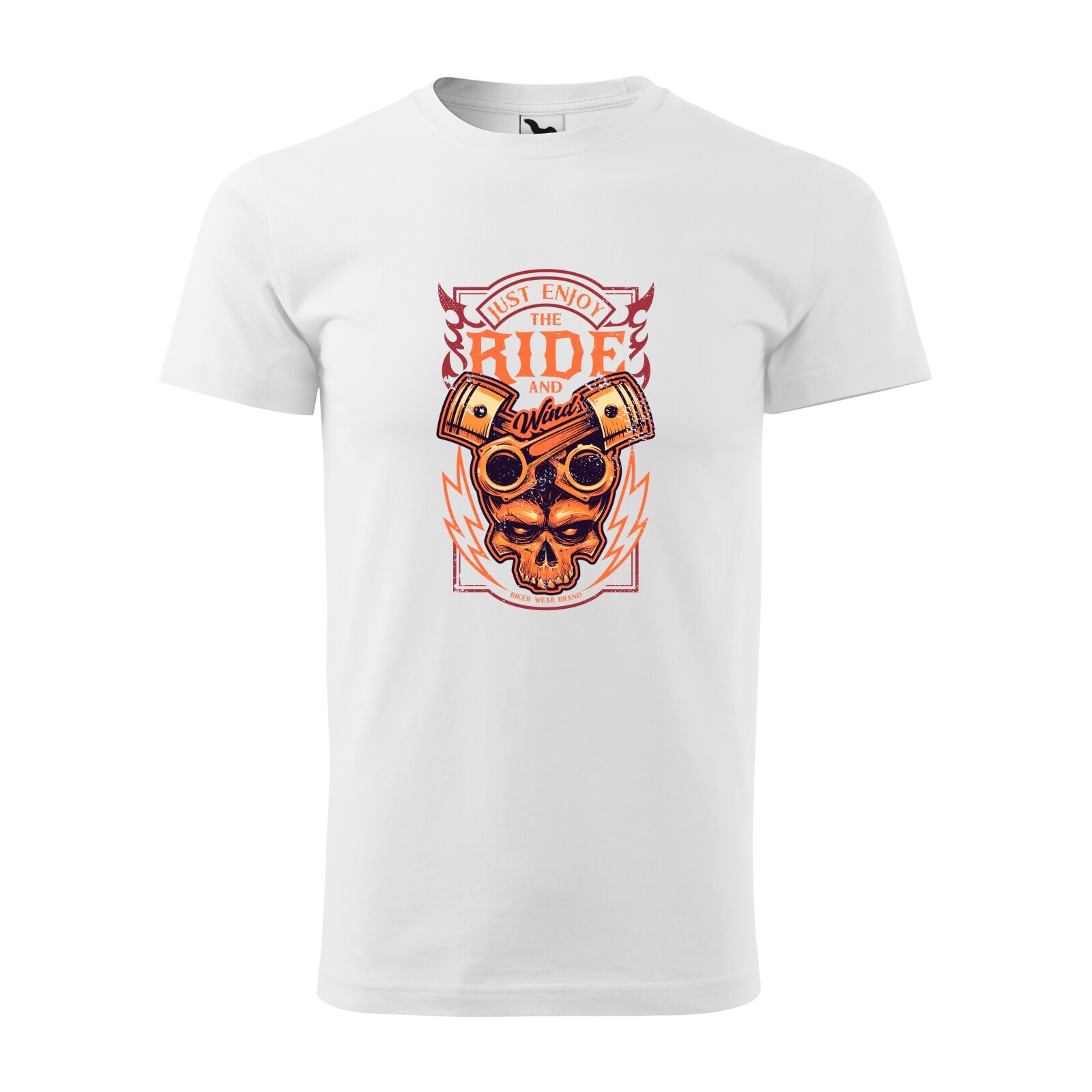 Tricou alb barbati pentru motociclisti, bikeri, Just Enjoy the Ride, marime XL