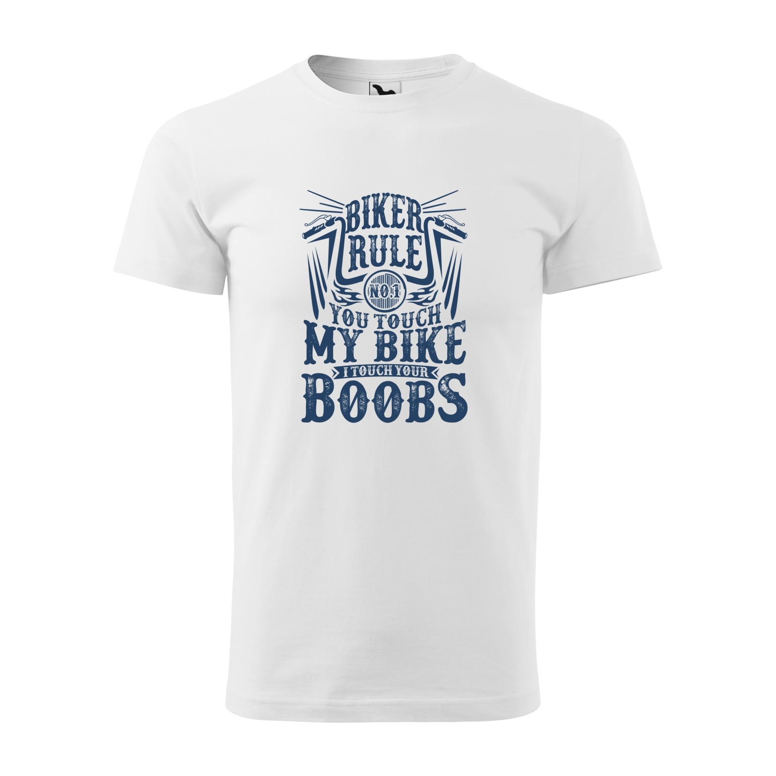 Tricou alb barbati pentru motociclisti, bikeri, Biker Rule, marime L