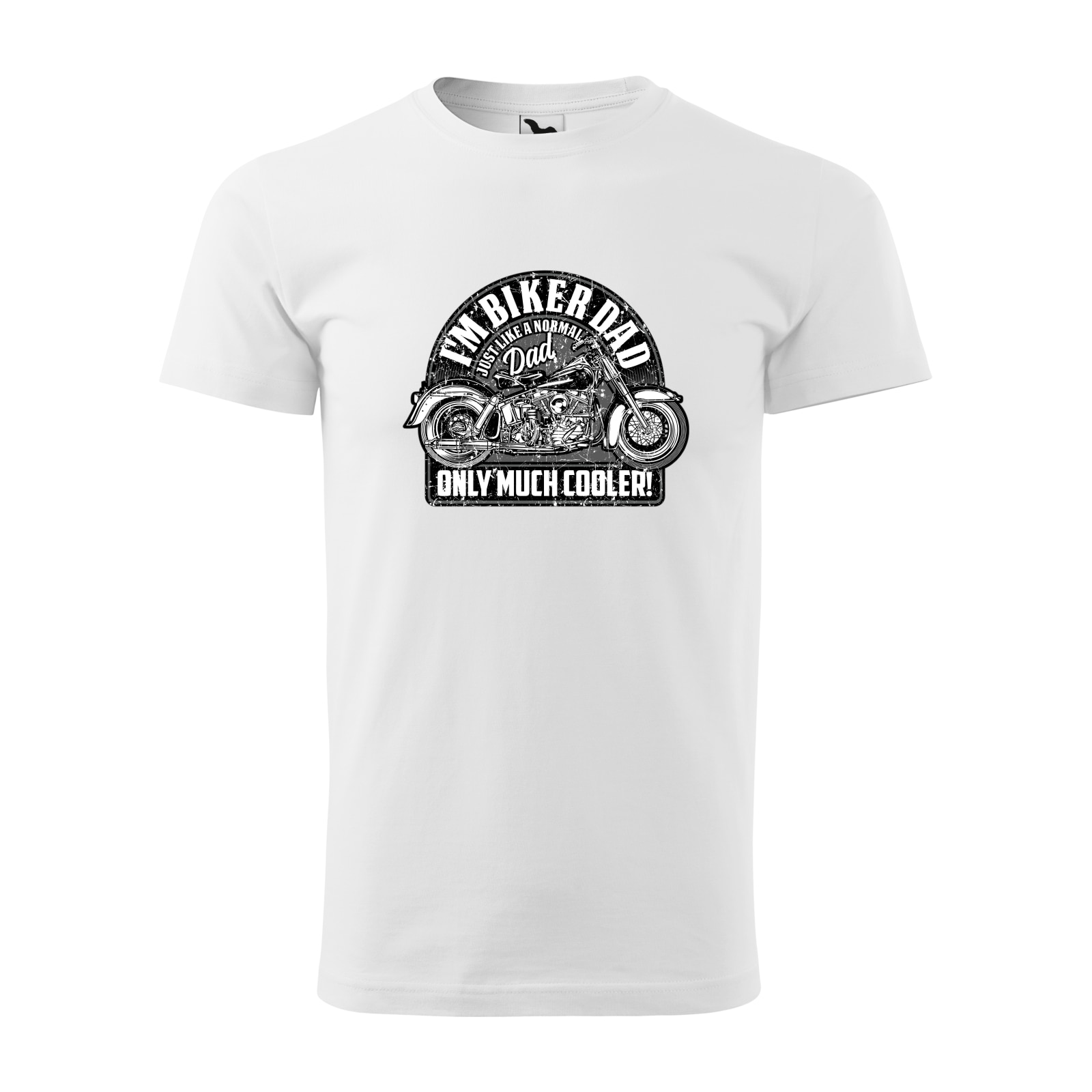 Tricou alb barbati pentru motociclisti, bikeri, Biker Dad, marime S