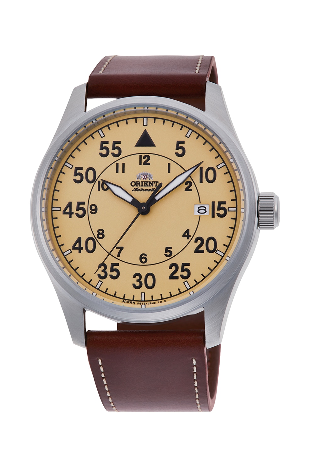 ORIENT, Ceas automatic cu o curea din piele, Maro