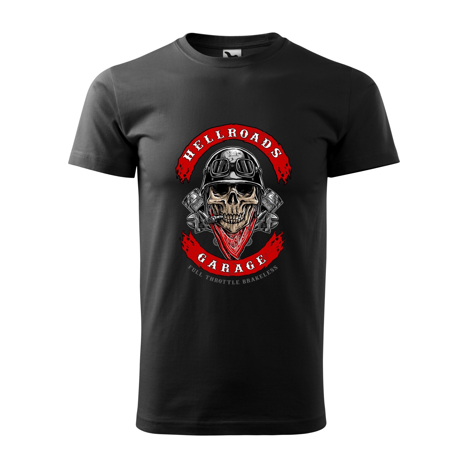 Tricou negru barbati pentru motociclisti, bikeri, Biker Skull, marime L