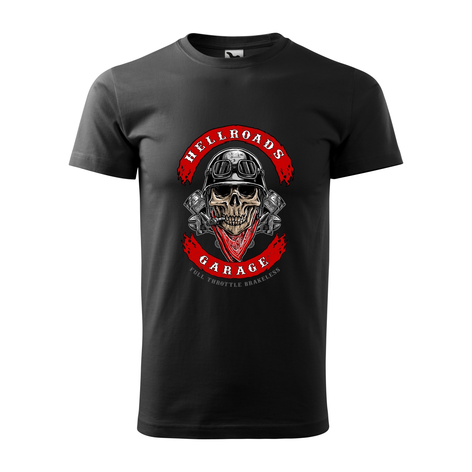 Tricou negru barbati pentru motociclisti, bikeri, Biker Skull, marime 2XL
