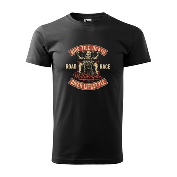 Tricou negru barbati pentru motociclisti, bikeri, Ride till Death, marime XL Tricou negru barbati pentru motociclisti, bikeri, Ride till Death, marime XL