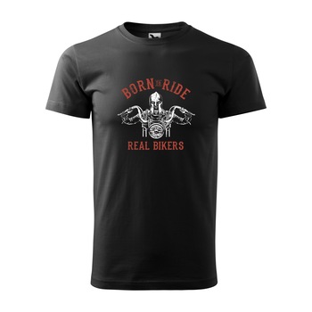 Tricou negru barbati pentru motociclisti, bikeri, Born to Ride, marime 2XL
