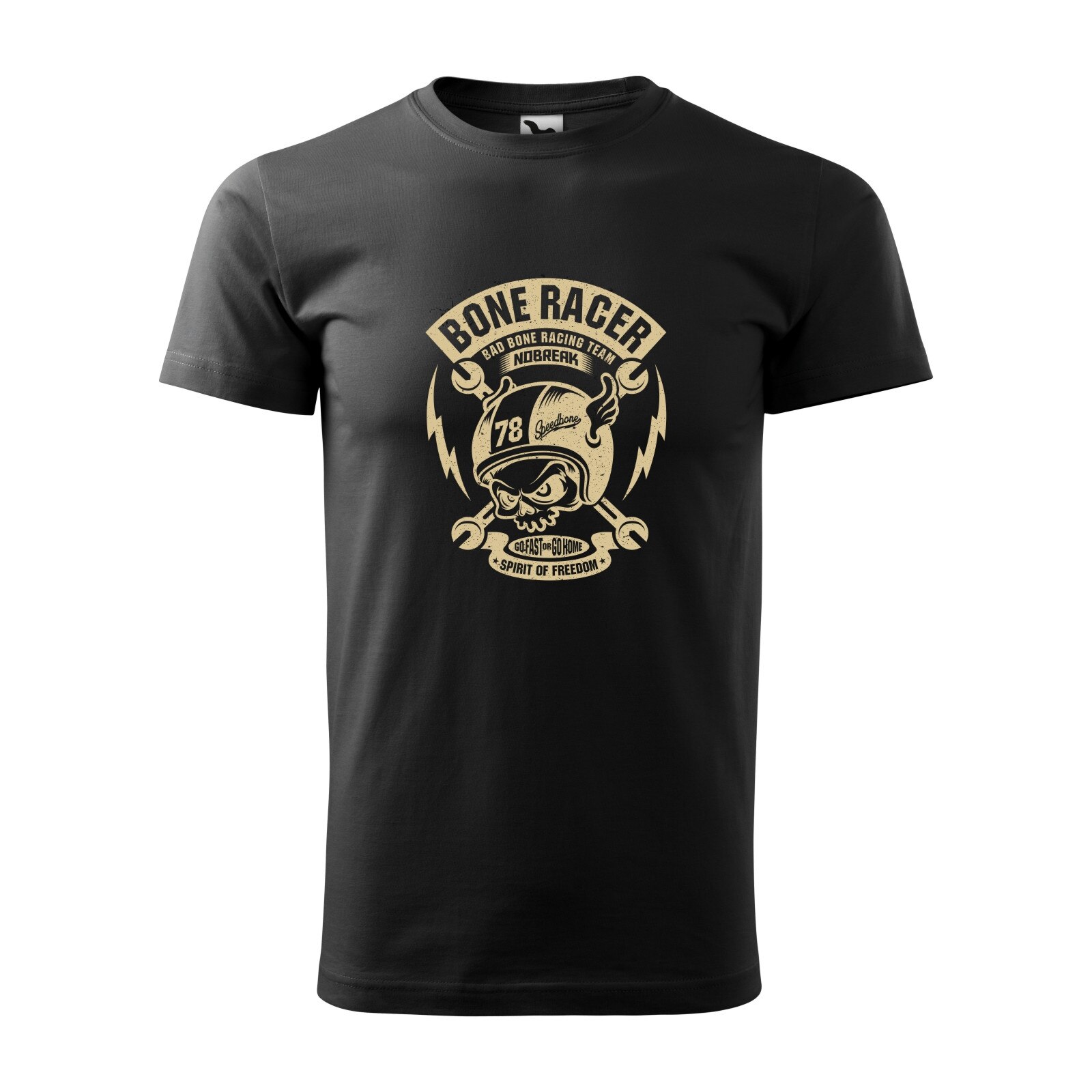 Tricou negru barbati pentru motociclisti, bikeri, Bone Racer, marime M