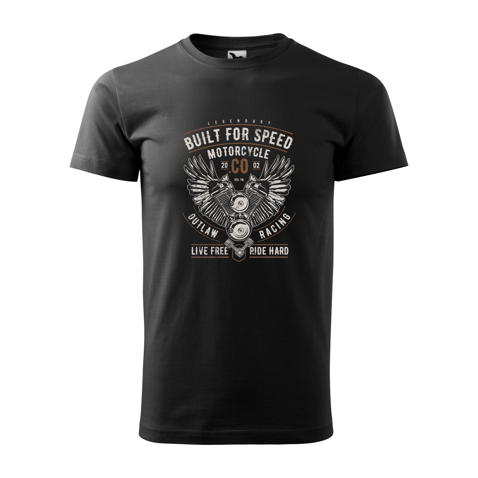 Tricou negru barbati pentru motociclisti, bikeri, Built for Speed, marime S