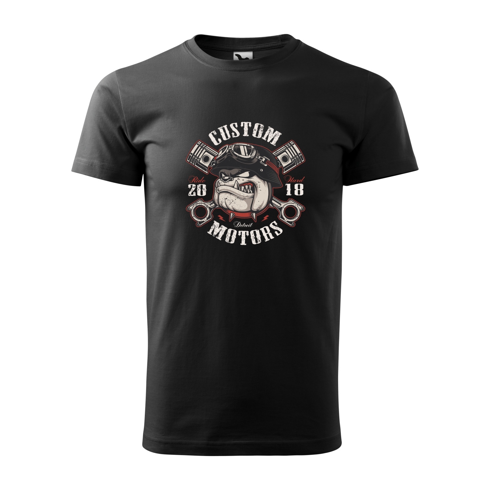 Tricou negru barbati pentru motociclisti, bikeri, Bulldog Biker, marime 2XL