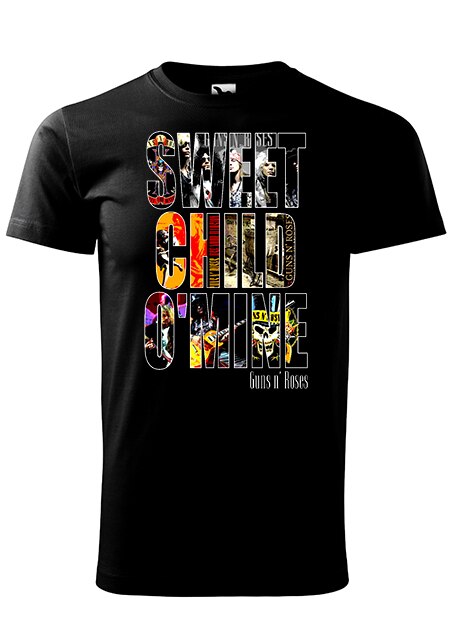 Tricou, K-off, Sweet child o mine, negru, Negru