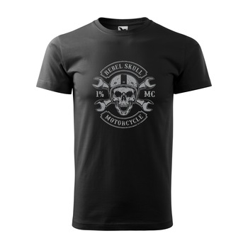 Tricou negru barbati pentru motociclisti, bikeri, Rebel Skull Motorcycle, marime 2XL Tricou negru barbati pentru motociclisti, bikeri, Rebel Skull Motorcycle, marime 2XL