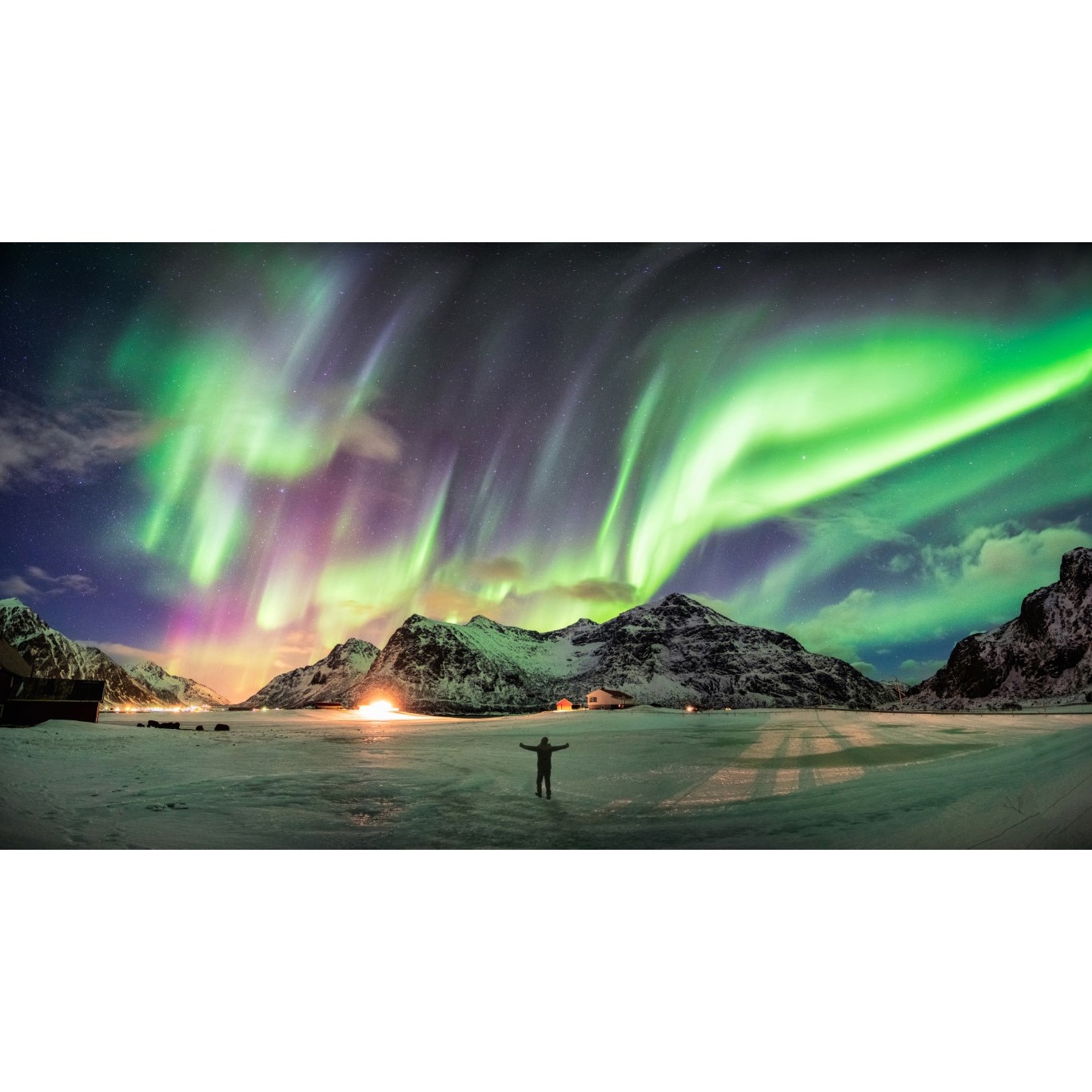 Fototapet autocolant PVC Aurora Boreala model 2, 180x240 cm