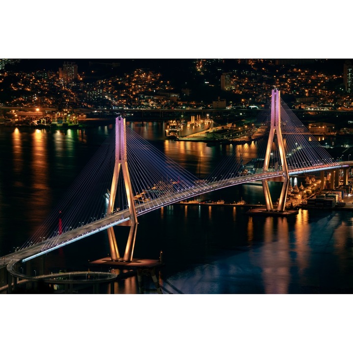 PVC öntapadó tapéta Éjszakai megvilágítású híd, 80x130 cm