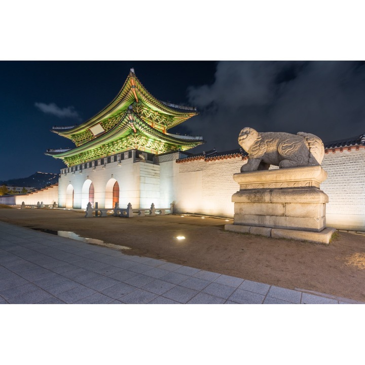 Öntapadó PVC tapéta Seoul Gate éjjel, 80x130 cm