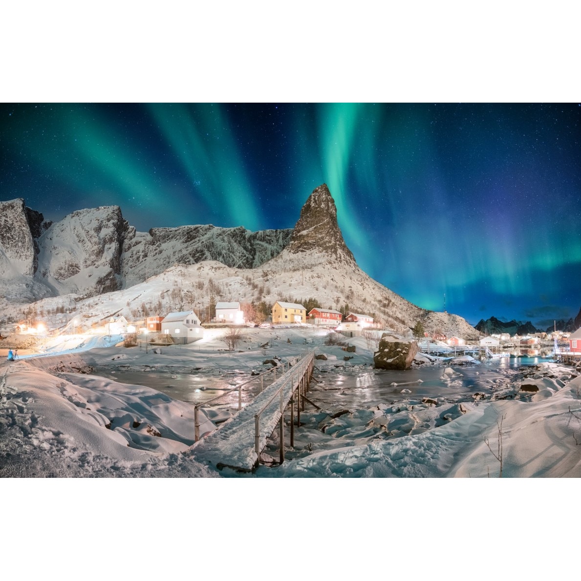 Fototapet autocolant PVC Aurora Boreala model 3, 200x300 cm